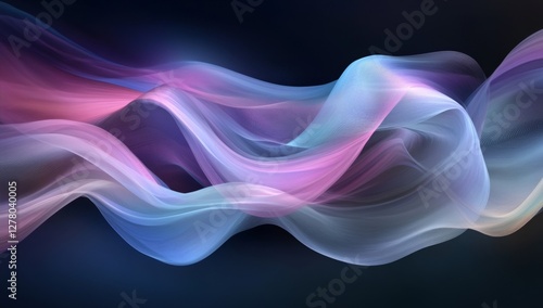 Wallpaper Mural Abstract flowing pastel waves, dark background, digital art, website header Torontodigital.ca