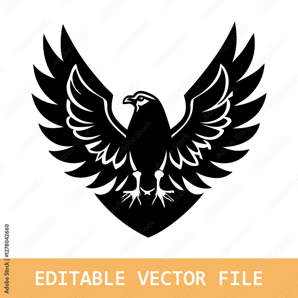 Obraz premium Flying Eagle bird Silhouette