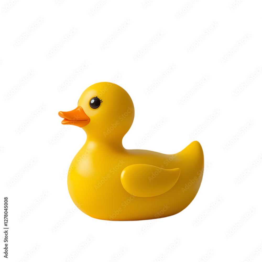 Cute Yellow Rubber Duck Toy isolated on transparent background Cute Yellow Rubber Duck Toy isolated on transparent background