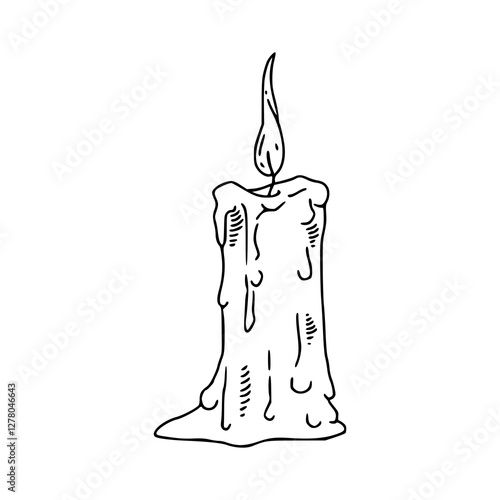 a black and white drawing of a candlelight outline 