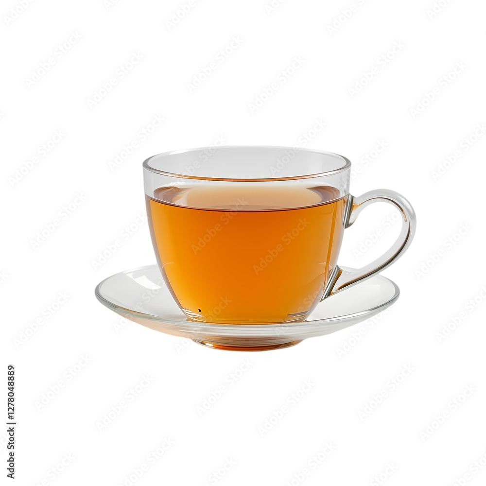 Glass Teacup, Tea, Hot Drink, Beverage isolated on transparent background Glass Teacup, Tea, Hot Drink, Beverage isolated on transparent background