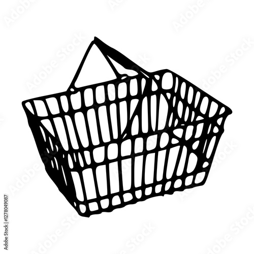 empty shopping basket vector illustration