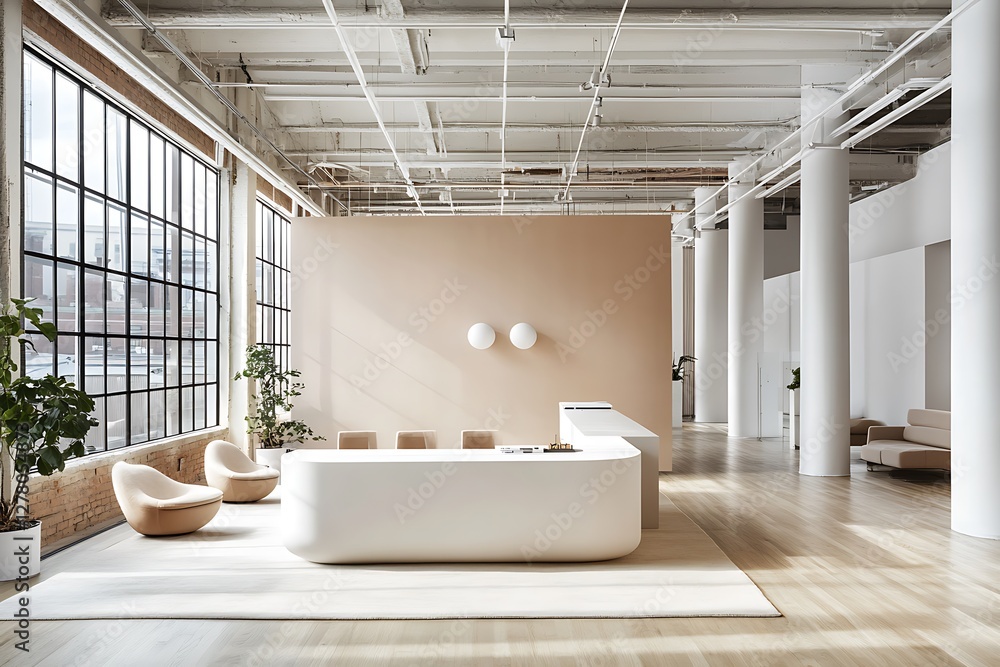 Fototapeta premium Modern minimalist office reception area