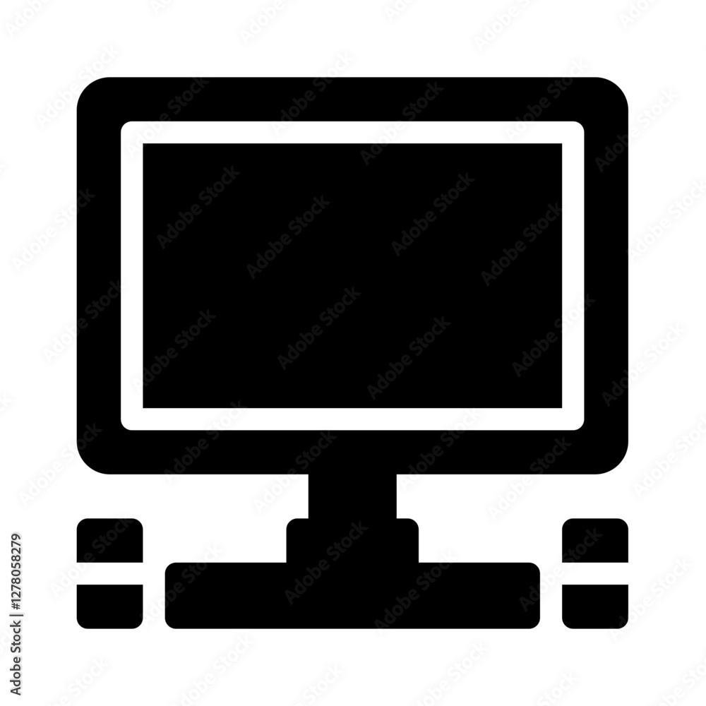 Icon Monitor Pc With Style Glyph Icon Monitor Pc With Style Glyph