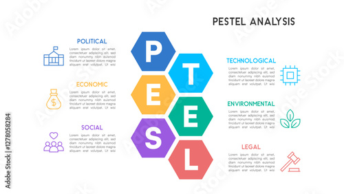 PESTEL Analysis Interlocked Hexagon Blocks with Minimalist Design