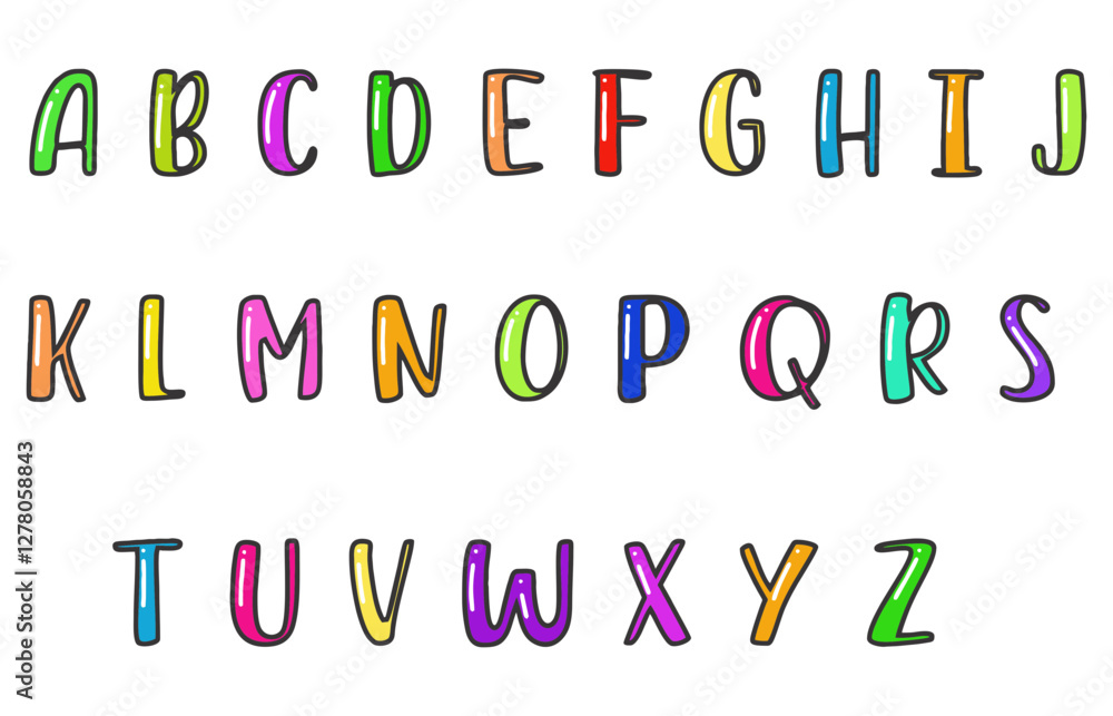 Fototapeta premium Doodle kawaii cute editable vector text effect.vector