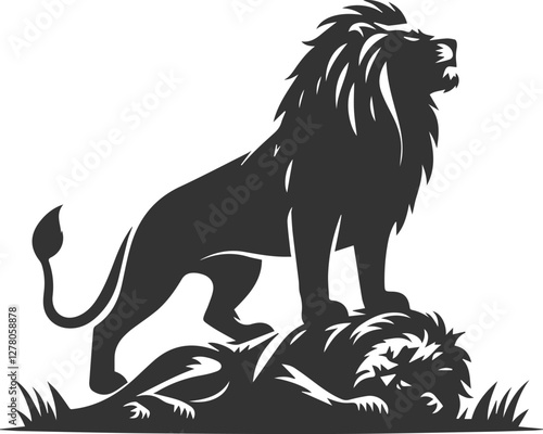 A lion standing over a defeated enemy