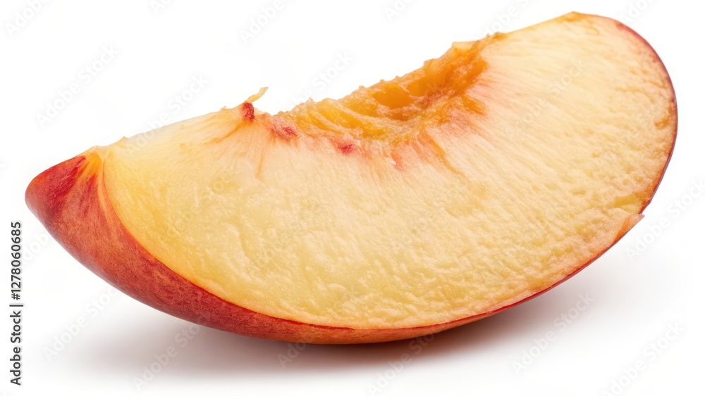 Peach Slice on White Background Peach Slice on White Background
