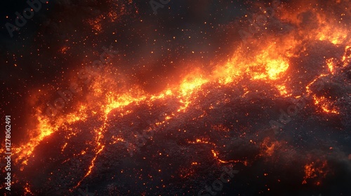 Wallpaper Mural lava field with glowing textures. Torontodigital.ca