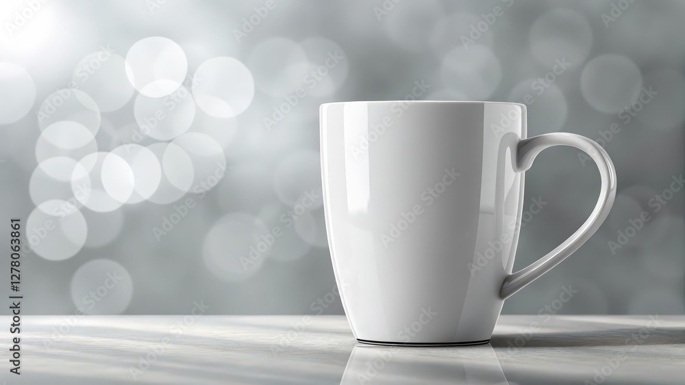 Obraz premium White Mug on White Background