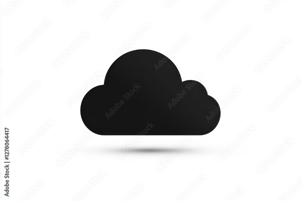 Black Cloud Storage Icon Vector Silhouette Design Isolated on White Background Black Cloud Storage Icon Vector Silhouette Design Isolated on White Background