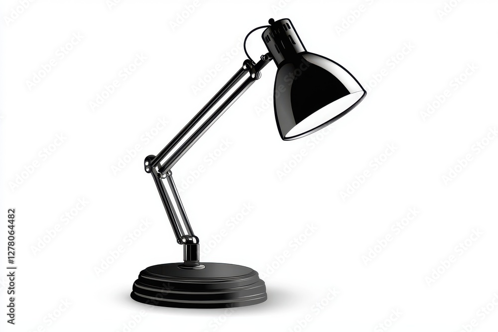 Black Desk Lamp Vector Silhouette Design Isolated on White Background Black Desk Lamp Vector Silhouette Design Isolated on White Background