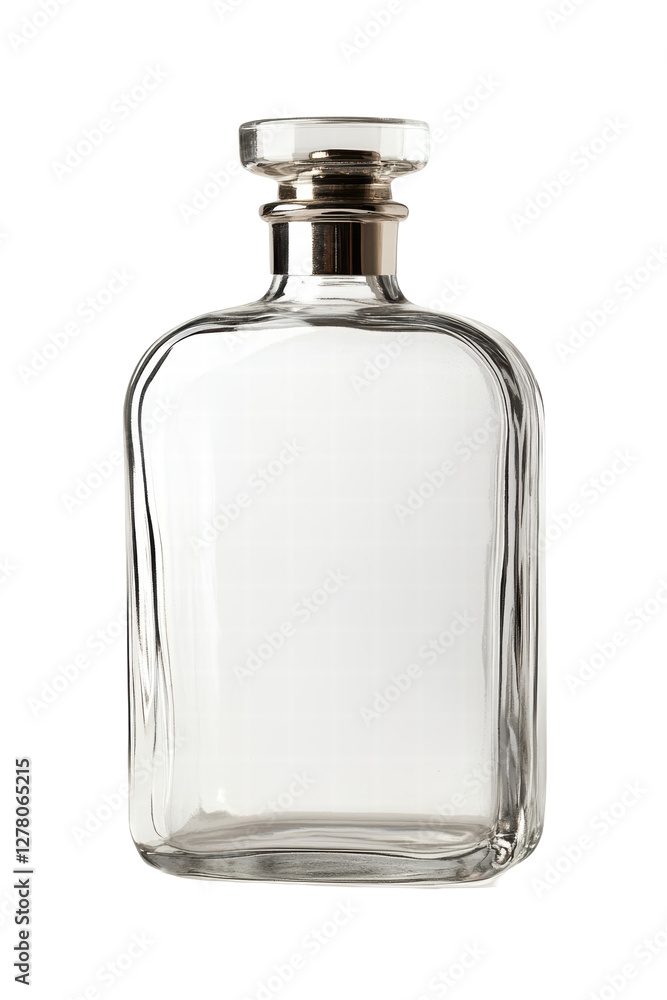 Isolated Clear Glass Liquor Bottle Isolated Clear Glass Liquor Bottle