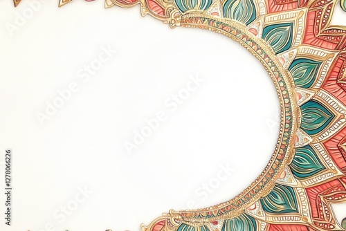 Mandala Border Isolated on White Background