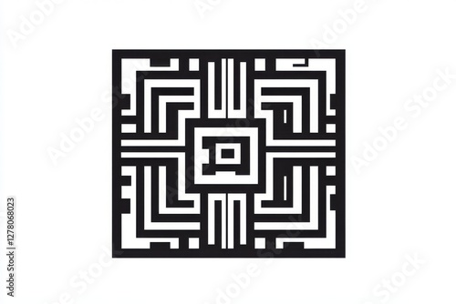 Square Floral Mandala Vector Silhouette Design Isolated on White Background