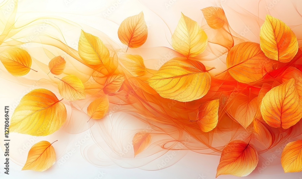 abstract background with autumn leaves floating in the air. abstract background with autumn leaves floating in the air.