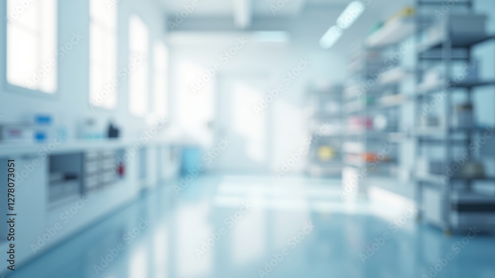 Fototapeta premium A Bright Laboratory Space With a Soft Glow, Showcasing a Clean, Clinical Environment