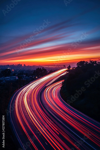 road at sunset
