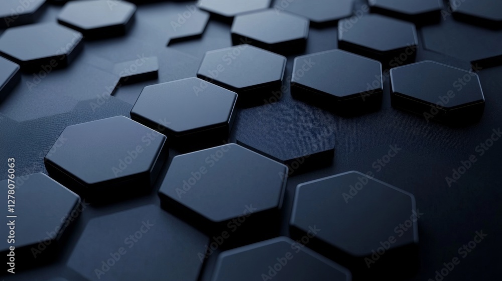 Abstract close-up of black hexagonal shapes creating a textured background for design use Abstract close-up of black hexagonal shapes creating a textured background for design use