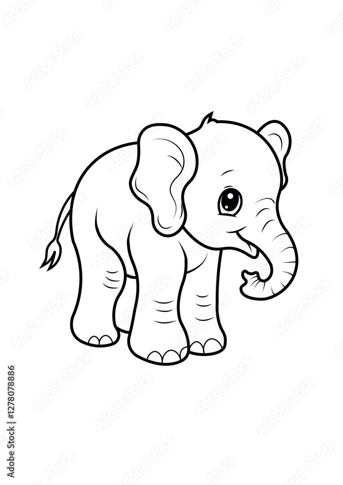 Fototapeta premium elephane coloring page vector