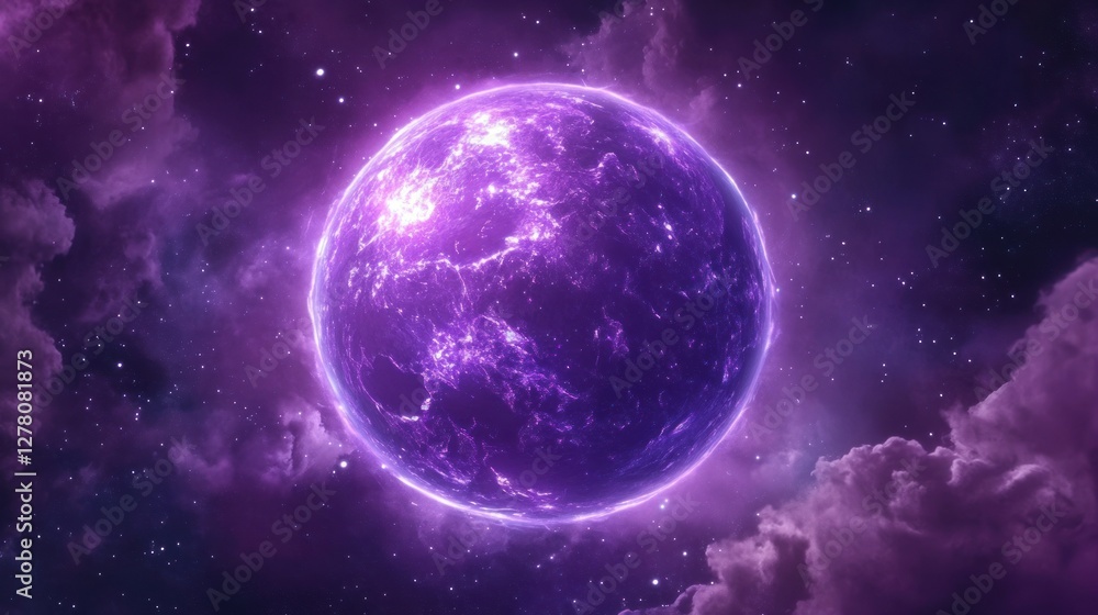 Purple planet cosmic nebula space art Purple planet cosmic nebula space art