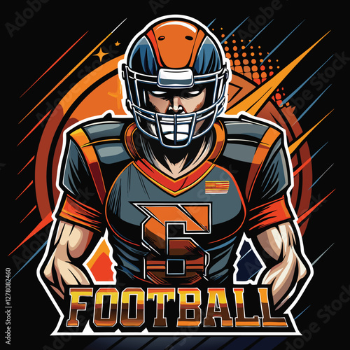 American footballer design illustration vector design.