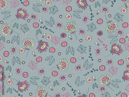 Whimsical Floral Pattern design background