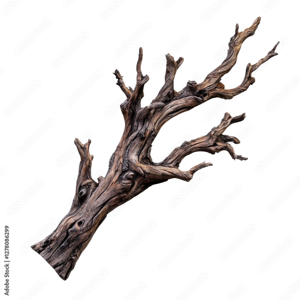 Intricate and Weathered Tree Branch with Twisted Texture Perfect for Nature Photography and Artistic Projects Intricate and Weathered Tree Branch with Twisted Texture Perfect for Nature Photography and Artistic Projects