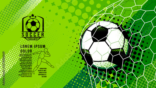 Soccer banner, Football template banner , Sport layout design, green theme