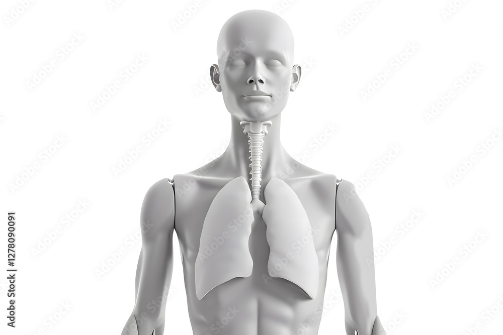 an x-ray image of the human respiratory system created by AI,with clipping path an x-ray image of the human respiratory system created by AI,with clipping path