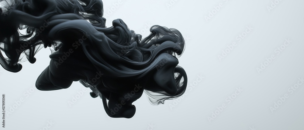 Black and white abstract photograph of a cloud of smoke. the smoke appears to be swirling and curling upwards, creating a sense of movement and energy. Black and white abstract photograph of a cloud of smoke. the smoke appears to be swirling and curling upwards, creating a sense of movement and energy.