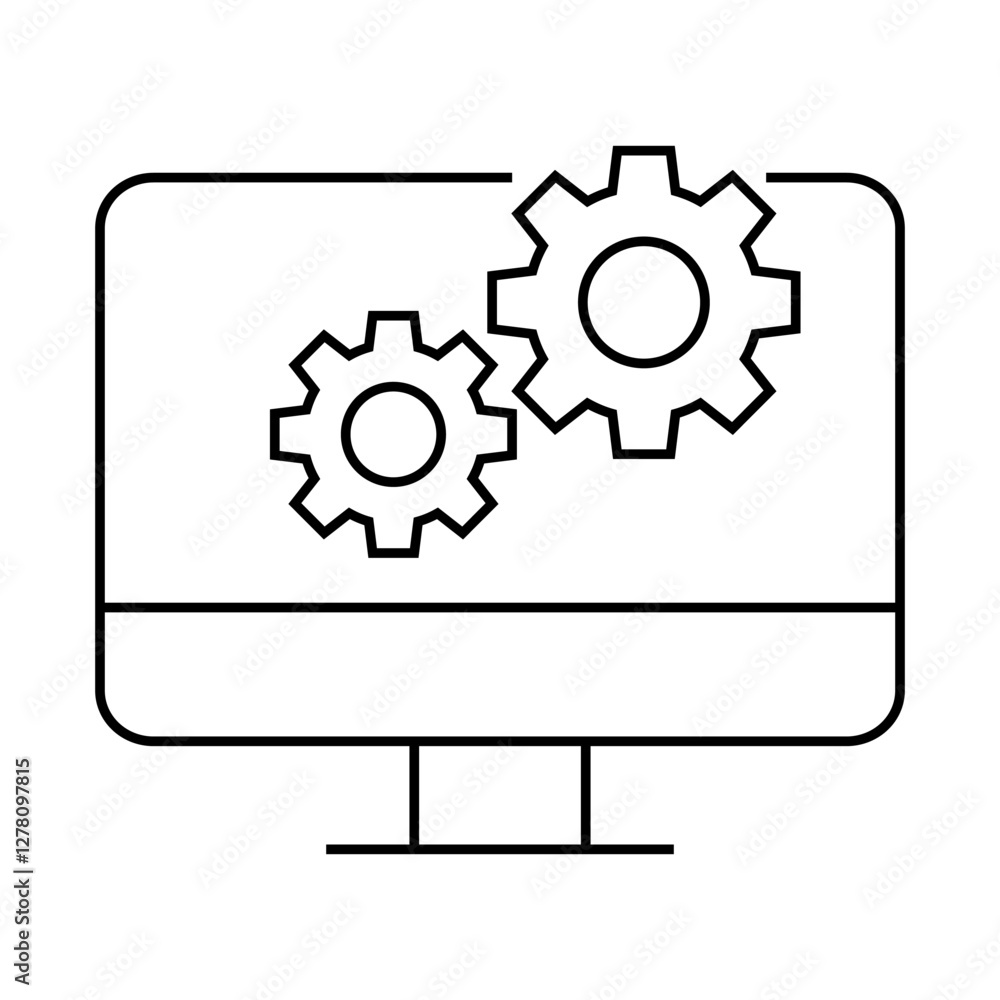 Configure System Operations Icon – IT Governance and System Automation- Editable stroke vector line icon Configure System Operations Icon – IT Governance and System Automation- Editable stroke vector line icon