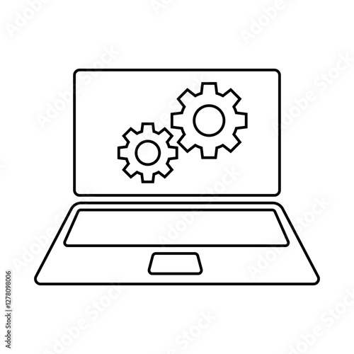 Configure System Settings Icon – IT Management and System Optimization - Editable stroke vector line icon