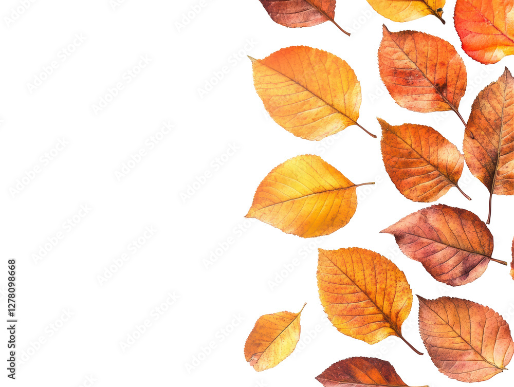 Obraz premium Isolated Fall Leaves Border