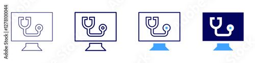 Medical billing software icon in 4 different styles. Thin Line, Line, Bold Line, Duotone. Duotone style. Editable stroke