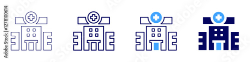 Medical clinical study icon in 4 different styles. Thin Line, Line, Bold Line, Duotone. Duotone style. Editable stroke
