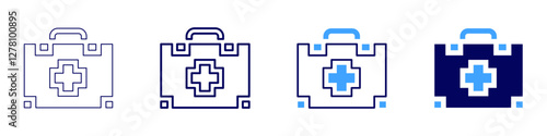 Medical consultation fees icon in 4 different styles. Thin Line, Line, Bold Line, Duotone. Duotone style. Editable stroke