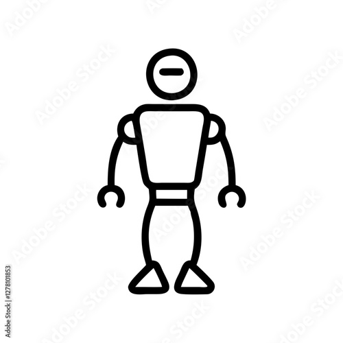 Simple Line Art Illustration of a Futuristic Robot