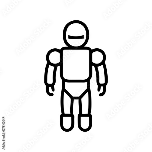 Simple Line Art Illustration of a Futuristic Robot