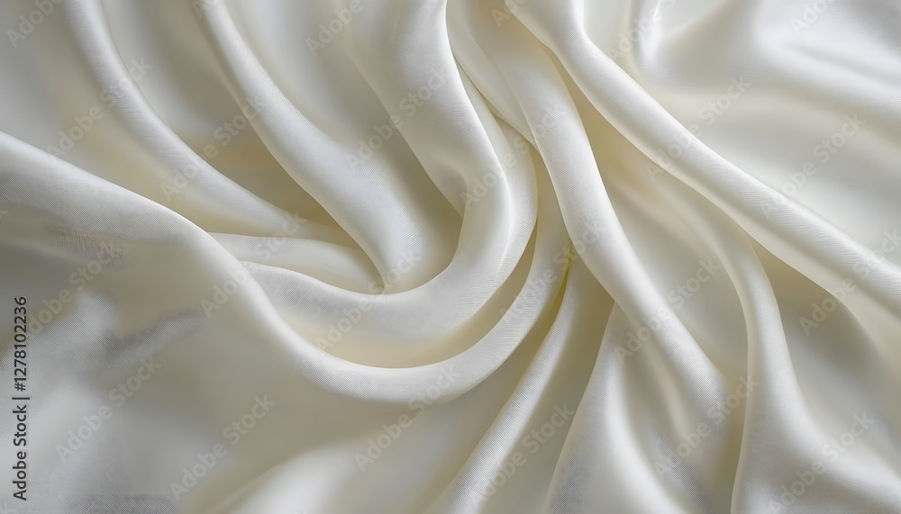 Obraz premium Draped silk fabric in soft ivory folds beautifully across frame