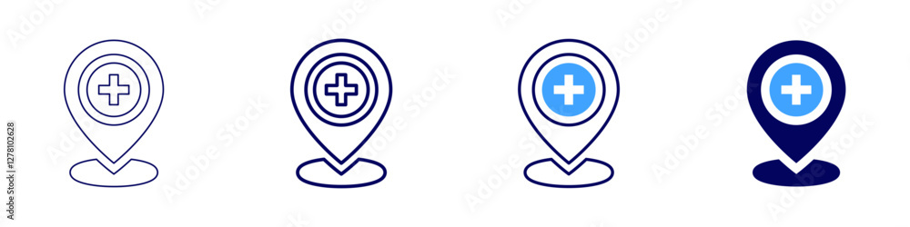 Medical facility design icon in 4 different styles. Thin Line, Line, Bold Line, Duotone. Duotone style. Editable stroke Medical facility design icon in 4 different styles. Thin Line, Line, Bold Line, Duotone. Duotone style. Editable stroke