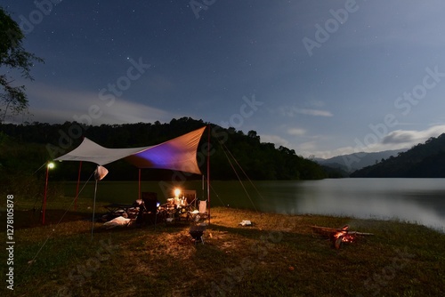 camping in the mountains