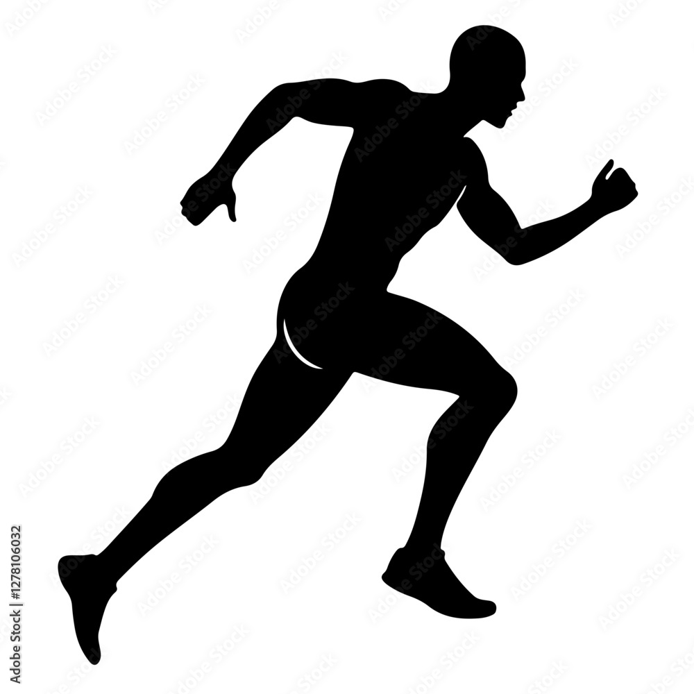 silhouette of a man running silhouette of a man running