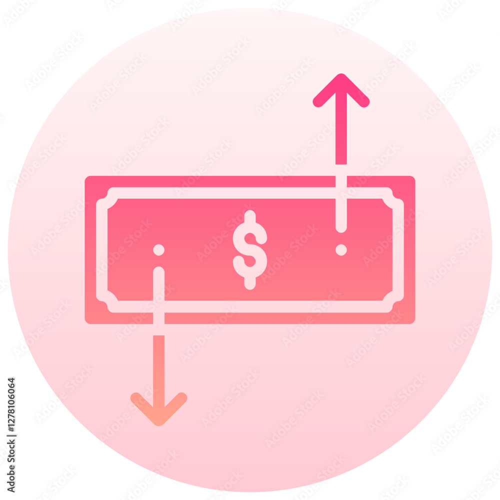 money flow vector round gradient icon money flow vector round gradient icon