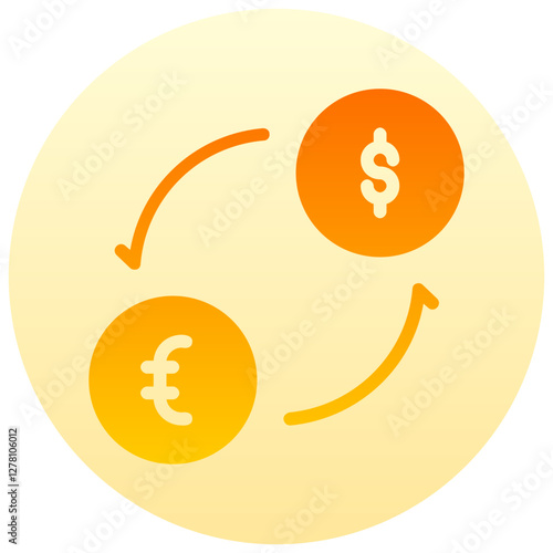 currency exchange vector round gradient icon