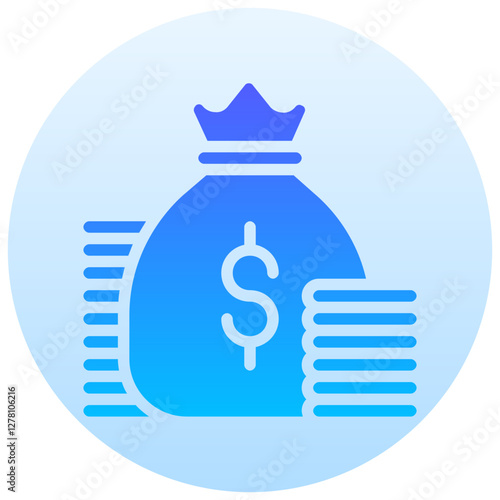funding vector round gradient icon
