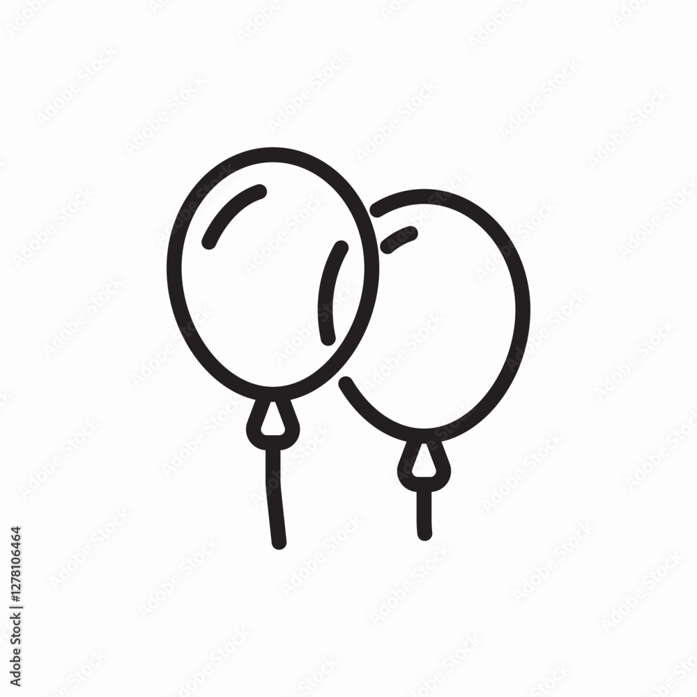 party balloon celebration icon vector sign