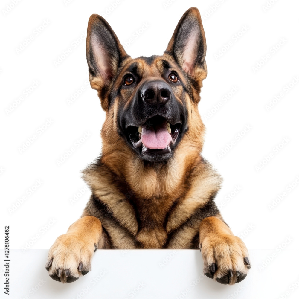 Happy German Shepherd Dog with Eager Expression and Open Mouth Happy German Shepherd Dog with Eager Expression and Open Mouth