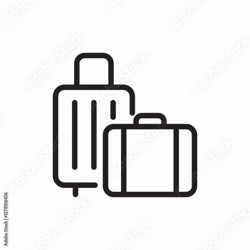 travel luggage bag icon vector sign