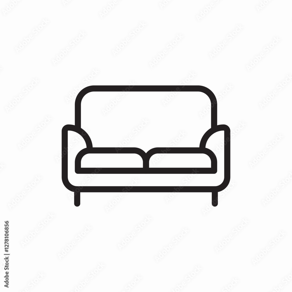 Comfortable sofa furniture icon vector sign Comfortable sofa furniture icon vector sign